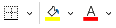 <p>aligning text, font, borders, background colours, merge and centre, text wrapping</p>