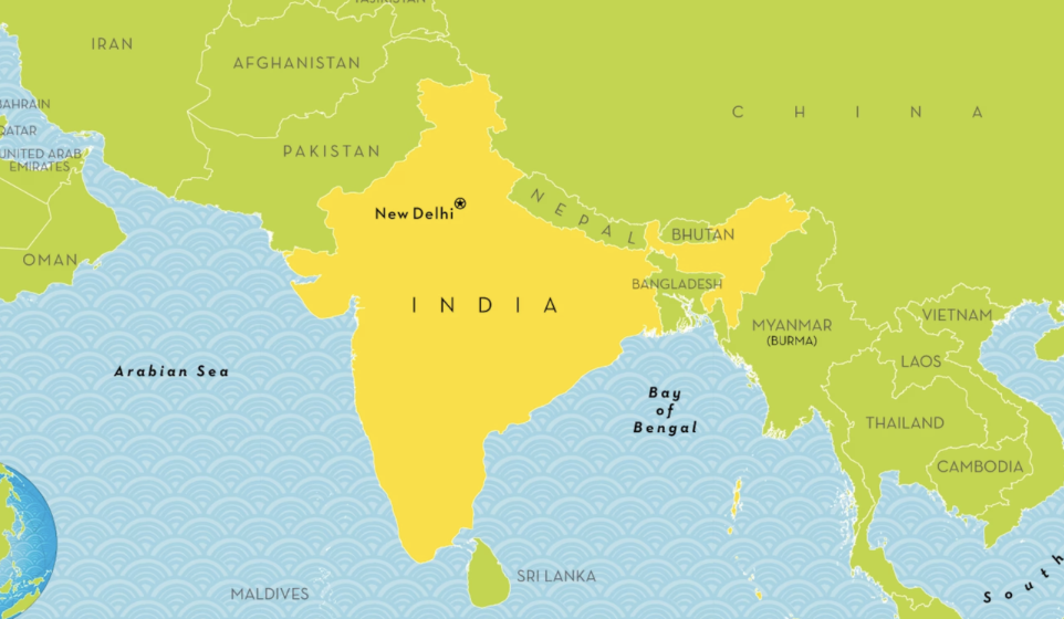 <p>nepal </p><p>china </p><p>pakistan</p><p>Indian Ocean </p><p>Arabian Sea </p>