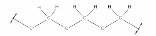 <p>77. Propene (common name propene) is the basis of various polymers used in textiles (fabrics).</p><p>a) Draw the structural diagram for the monomer and a section of the polymer with three monomer subunits. (3 marks)</p><p>b) Tacticity refers to the arrangement of the substituent groups along the molecule: isotactic, syntactic and atactic polymers exist.&nbsp; Complete the drawing using 3D wedges to show the isotactic form of the polymer. (2 marks)</p>