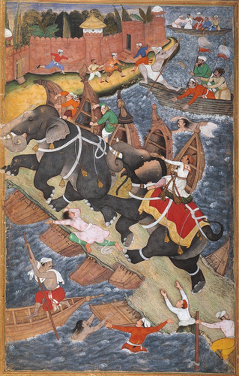 <p>BASAWAN and CHATAR MUNI, Akbar and the</p><p>Elephant Hawai, folio 22 from the Akbarnama</p><p>(History of Akbar) by Abul Fazl, ca. 1590</p>