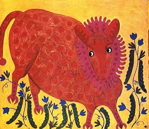 Марія Приймаченко. Картина «Гороховий звір». 1971