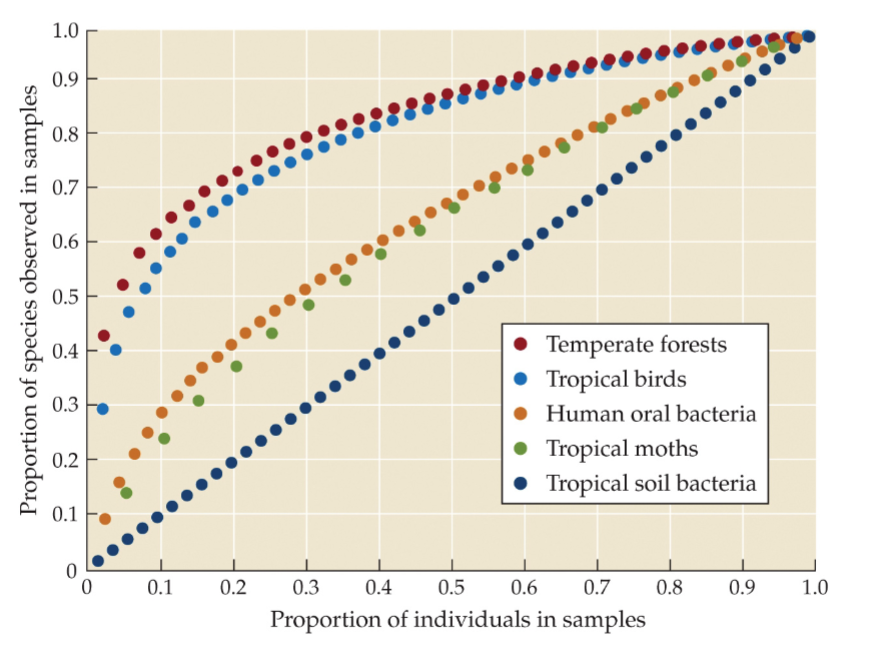 <p>Temperate forests; tropical soil bacteria</p>
