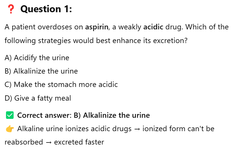 <p><strong>What conditions do </strong><span style="color: #ff0000"><strong>acidic and basic drugs</strong></span><strong> prefer and why?</strong></p>