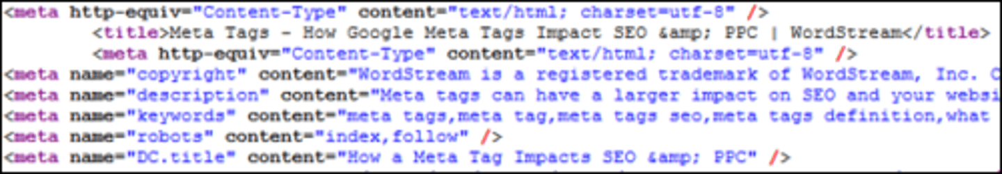 <p>Words inserted by the web designer which contains keywords/concepts for the web crawler to quickly understand what the page is about, and the description/title can be shown in search results</p>