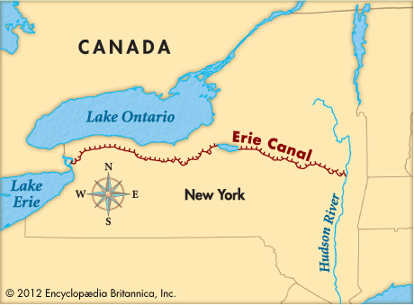 <p>an artificial waterway connecting the Hudson river term-0at Albany with Lake Erie at Buffalo</p>