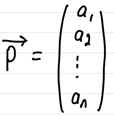 <p>(0,0,…,0) to p, denoted (see image)</p>