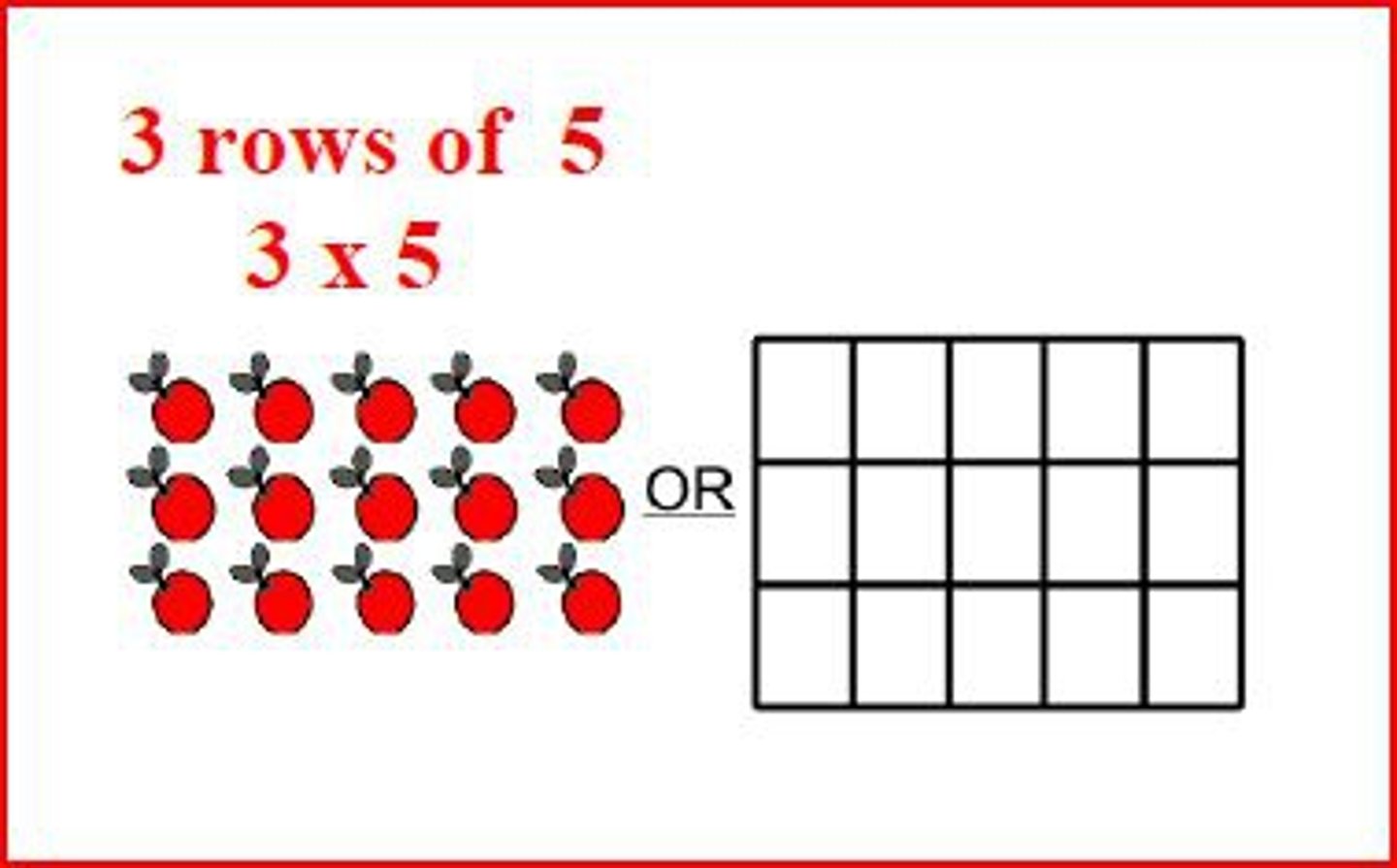 <p>An arrangement of objects in equal rows.</p>