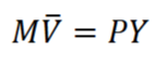<p>if we assume velocity is constant then the quantity equation is interpreted as the quantity theory of money</p><p>→ change in M must cause a proportional change in nominal GDP </p><p>→ Y is determined by FoP and production function so nominal GDP (PY) only changes due to changes in price level (P)</p><p>→ therefore the P is proportional to M</p>