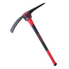 <p>&nbsp;Hand tool with a pointed end and a chisel end, used for breaking up hard ground.</p>