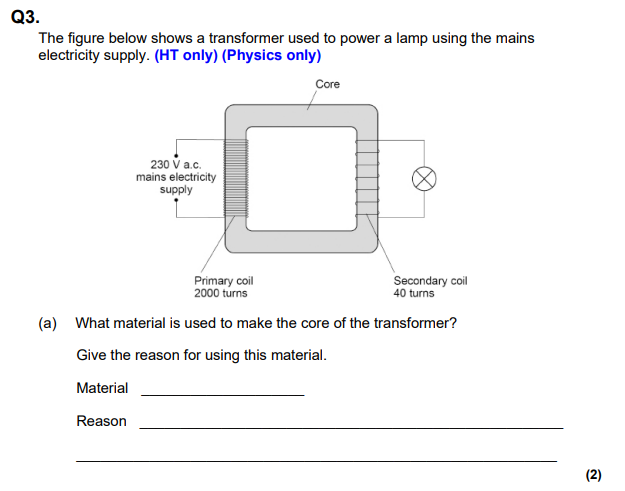 <p>What material is used for the core? Why?</p>