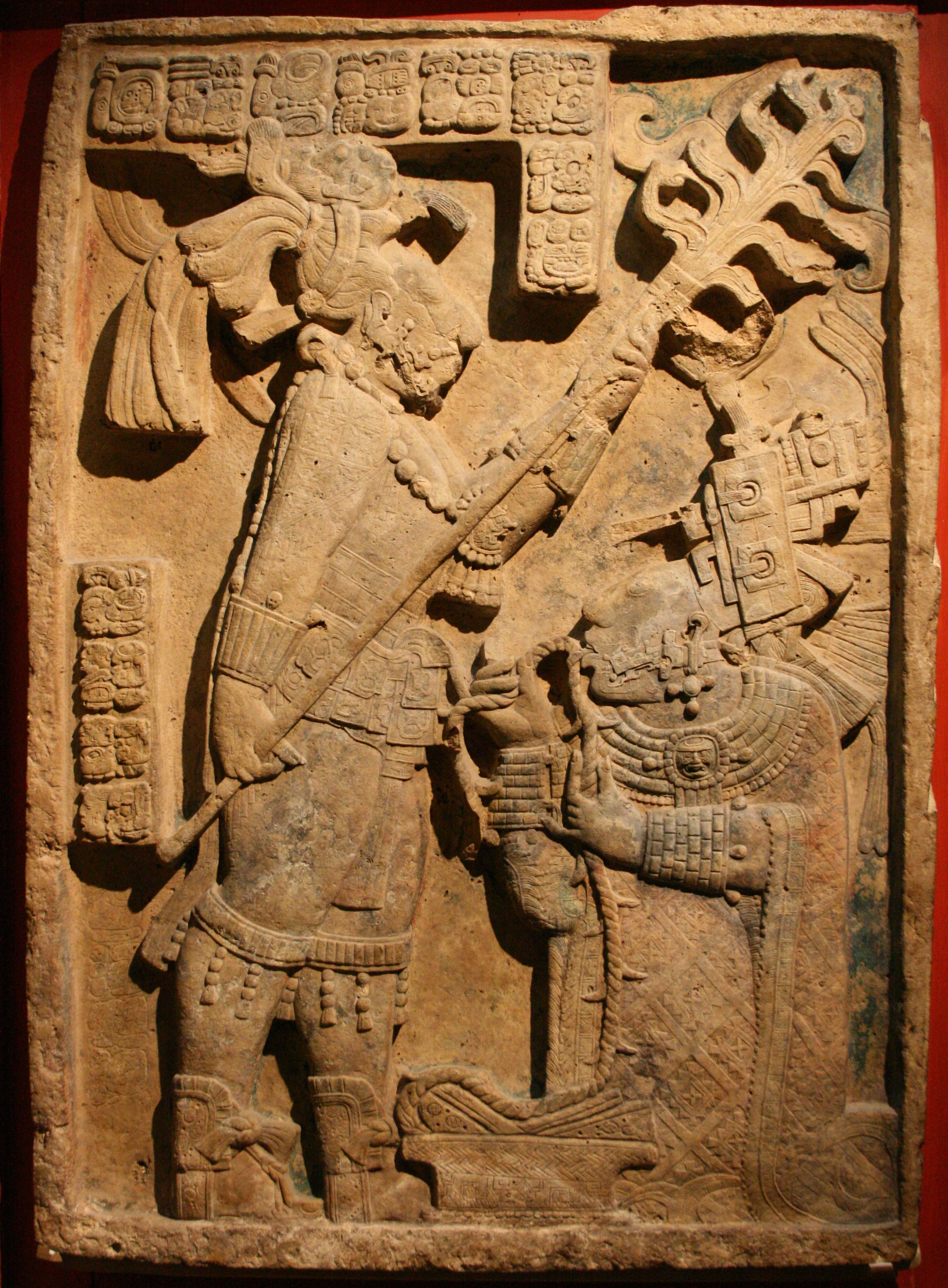Shield Jaguar and Lady Xook, Lintel 24, Yaxchilan, Mexico, Maya culture, 725 CE, limestone