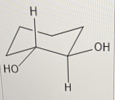 <p>For 1,2-cyclohexane diol, determine if the configuration is cis or trans</p>