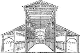 <p>Old St. Peters follows what kind of plan</p>