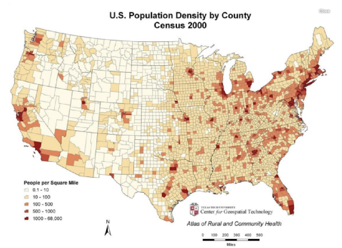 <p>U.S. Population Density: Nominal, ordinal, interval, or ratio?</p>