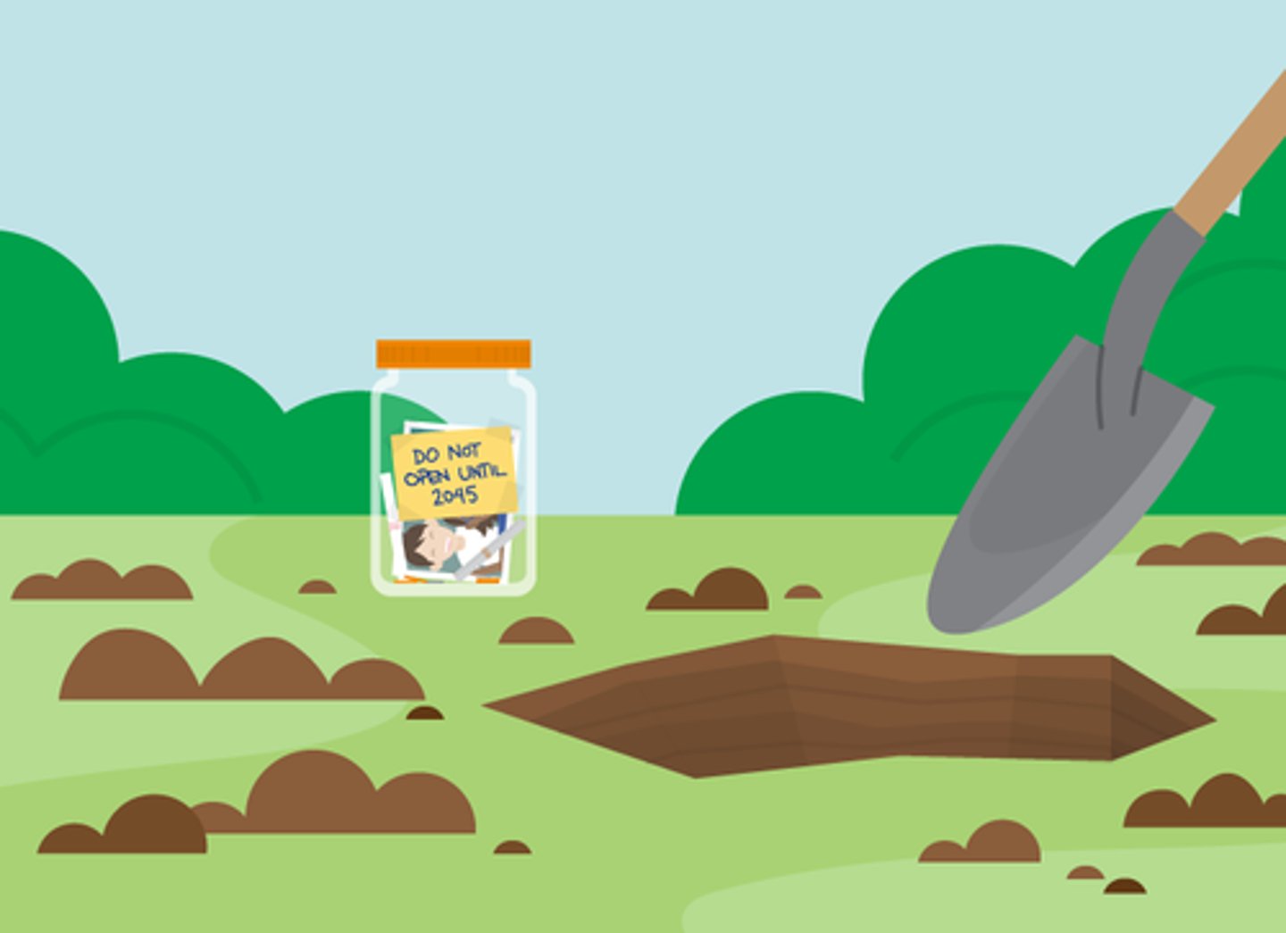 <p>hộp thời gian (chứa các vật kỉ niệm)</p>