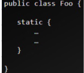Code is automatically executed when the class is loaded (once at the very beginning of program execution) to initialize all static variables
