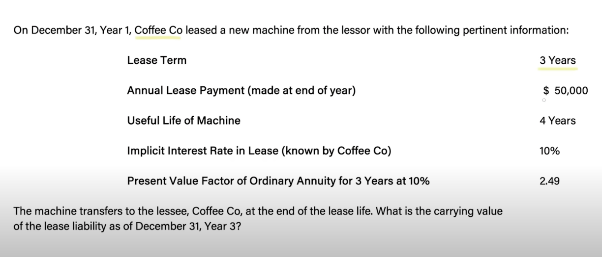 <p>Create a table and JE for all 3 years</p>