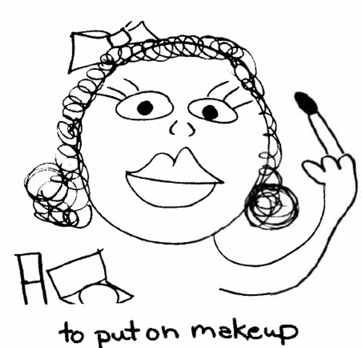 <p>to put on makeup</p>