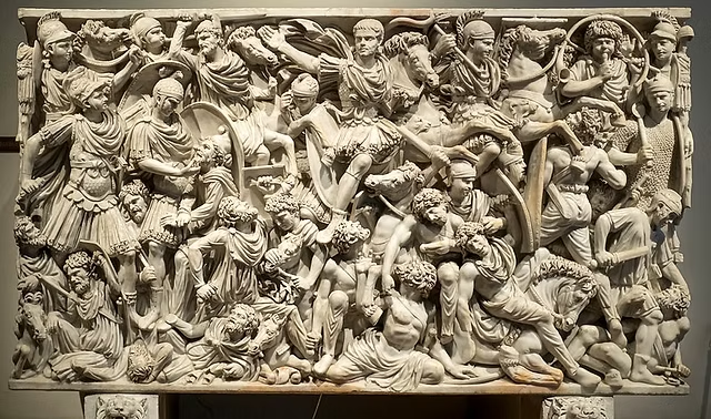 <p>Battle of Romans and Barbarians (Ludovisi Battle Sarcophagus)</p>