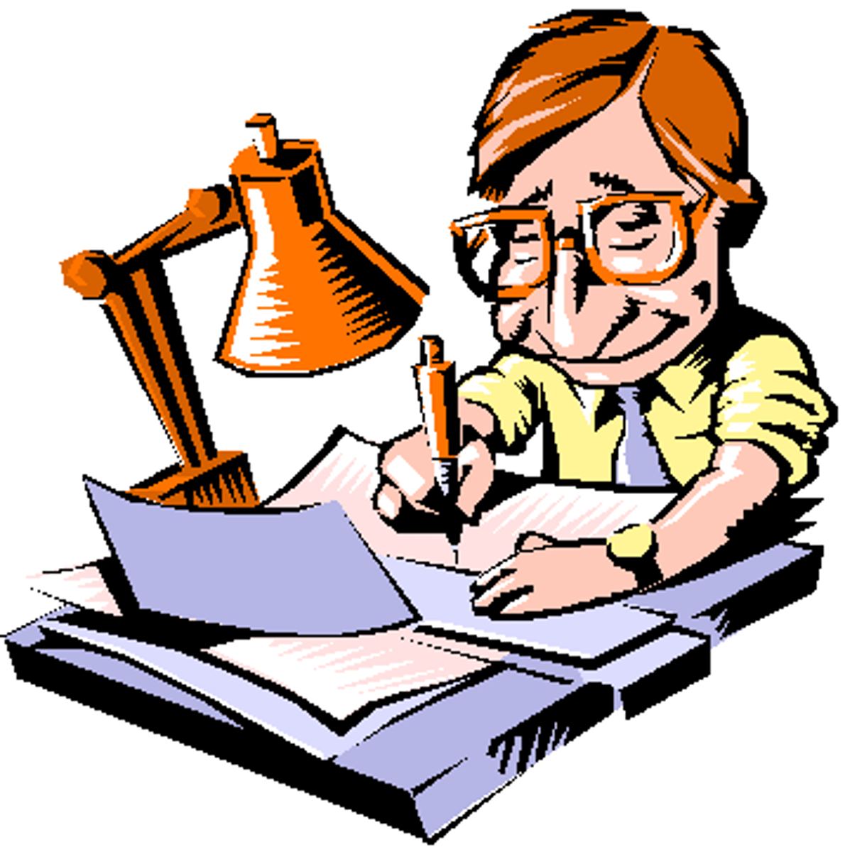 <p>un hombre que escribe profesionalmente</p><p>(male writer)</p>
