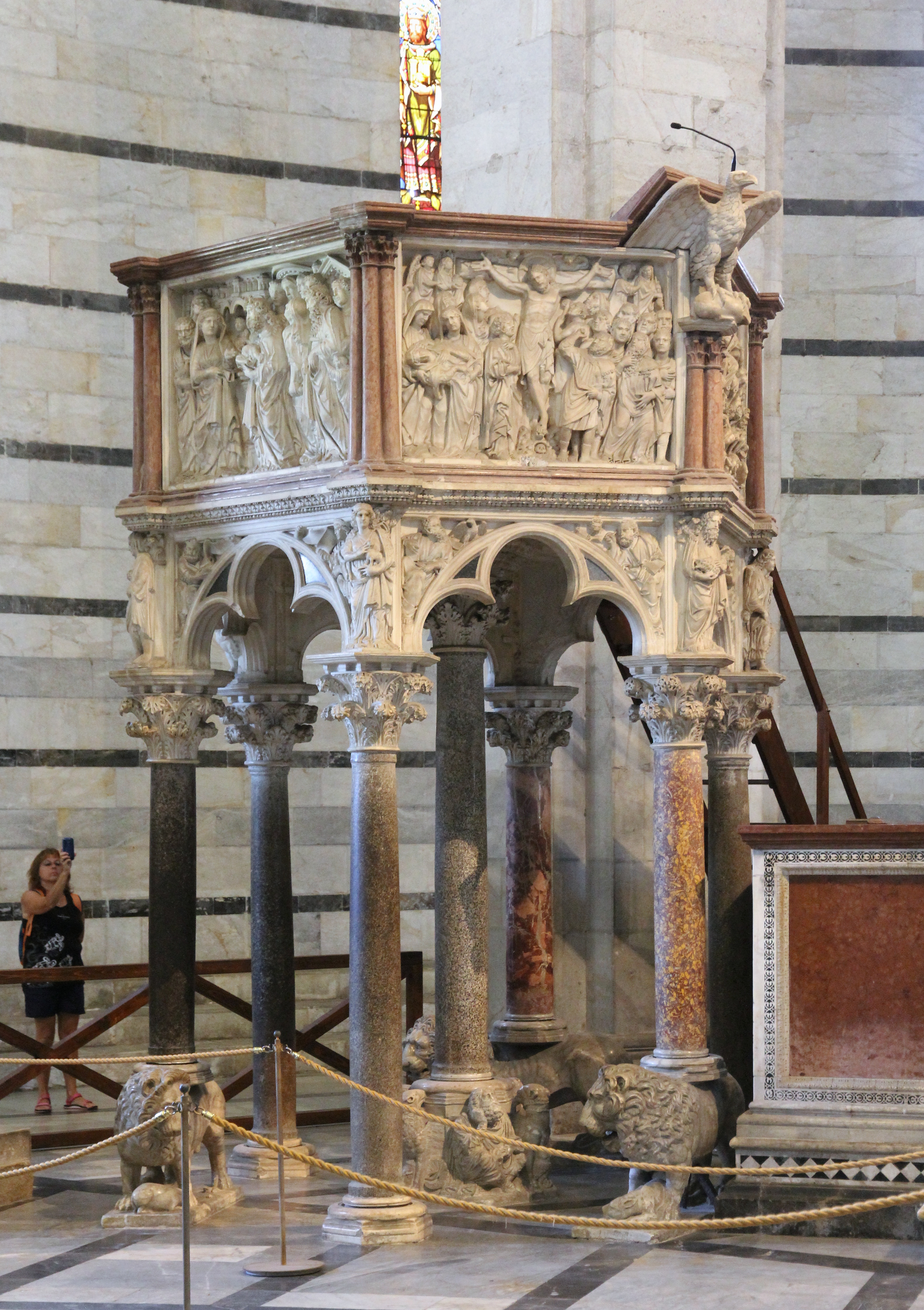 <p>Nicola Pisano, Pulpit of the Baptistery, Pisa, Italy, 1259–1260, marble</p><p></p>