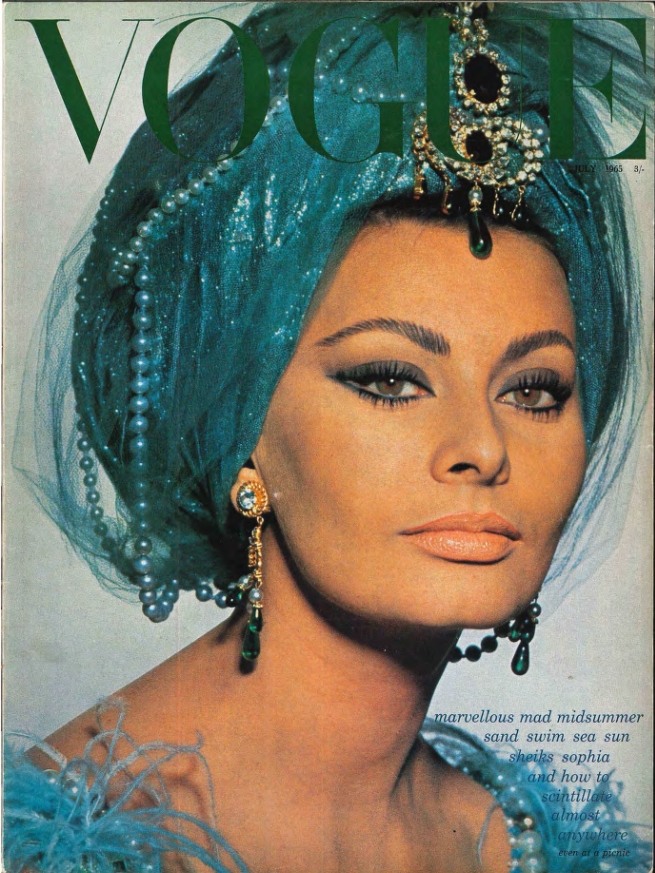 <p>the front cover of a vogue 1965 issue - who is shown in the image and what does it reflect about the context? 3 points</p>