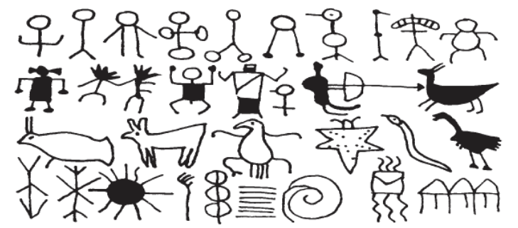 Figures, animals, and signs have been found carved and sometimes painted on rocks in the western United States. These findings are similar to those discovered in various locations around the world.
