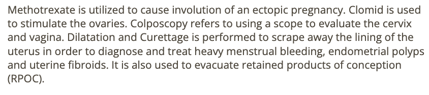 <p>a) dilation + curettage</p>