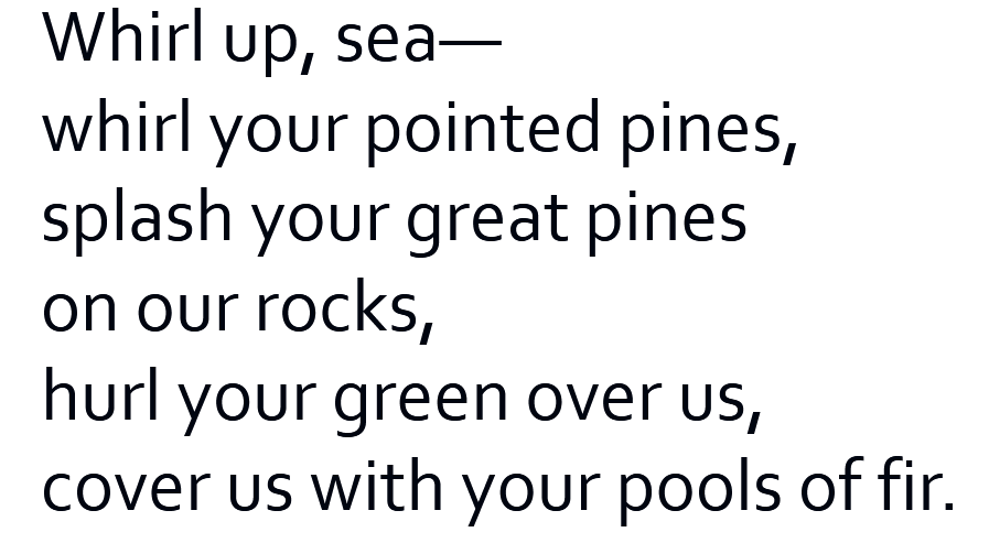 <p>speech situation: an oread commands the sea to rise up and splash them on their rocks</p><p>imagery: draws from fields of sea and forest, compares waves to the movement of trees, forest imagery for the sea </p>