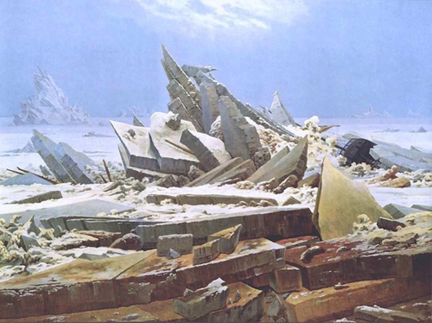 <p>Caspar David Friedrich ; le sublime, l'homme dépassé par la nature</p>