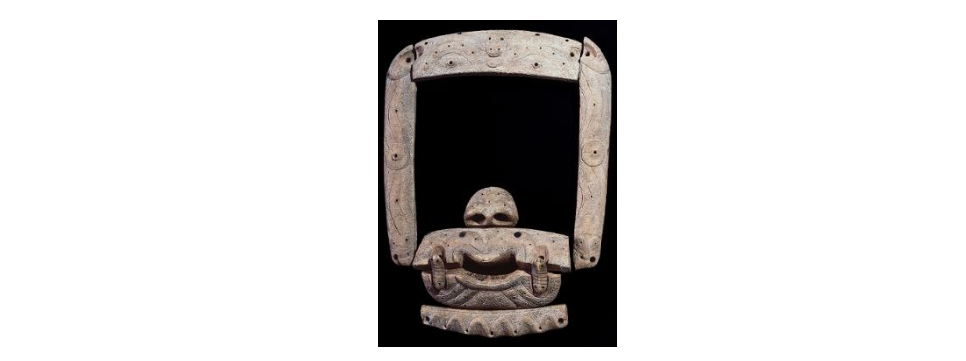 <p>Burial mask, from Point Hope, Alaska, Ipiutak, ca 100 CE</p>