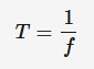 <p><span>The rate at which something occurs over a particular period of time or in a given sample. In other words number of cycles completed per second, inverse of time period. Measured in hertz (Hz)</span></p><ul><li><p>T = timer period (s)</p></li><li><p>f = frequency (Hz)</p></li></ul><p></p>
