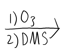 <ul><li><p>Cut double bond and add O on enols</p></li></ul><p></p>