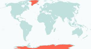 <p>around the north and south poles</p>