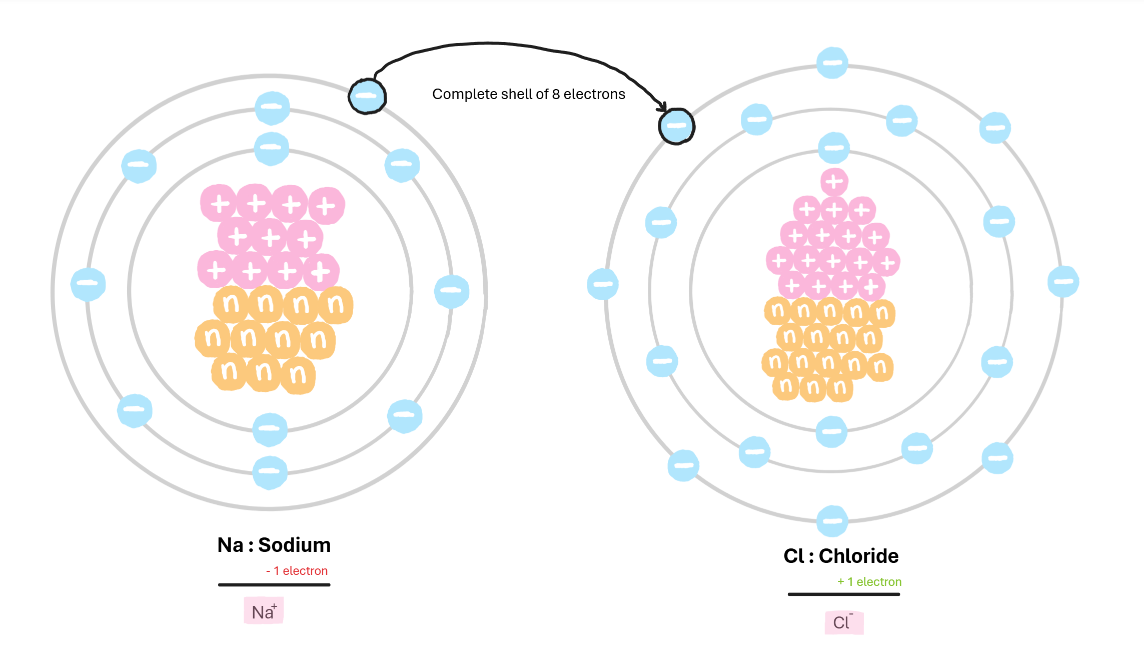 <p>opposite and equal charges are drawn to each other and stick</p>