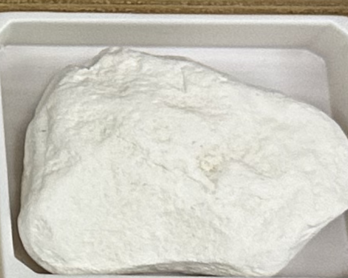 <p><strong><u>CHEMICAL/BIOCHEM</u></strong></p><p><strong>GRAIN:</strong></p><p>size— &lt;1/256mm - 1/8mm, shape— very fine, sorting— well-sorted</p><p><strong>HCI: </strong>reaction</p><p><strong>ENVIRONMENT:</strong> intermediate marine (continental slope/rise)</p><p><strong>CEMENT:</strong> poorly-cemented by calcite</p><p><strong>POROUS:</strong> yes</p><p><strong>MINERAL(S): </strong>calcium, clay minerals</p><p><strong>ENVIRONMENT:</strong> intermediate marine (continental slope/rise)<br><strong>OTHER:</strong> very soft and light earthy rock, white to light brown</p>