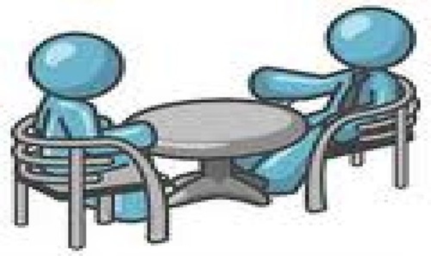 <p>across from, facing</p>