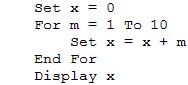 <p>I<span style="font-family: Lato Extended, Lato, Helvetica Neue, Helvetica, Arial, sans-serif">n the following pseudocode, which value is the accumulator?</span></p><p><span style="font-family: Lato Extended, Lato, Helvetica Neue, Helvetica, Arial, sans-serif">x</span></p><p><span style="font-family: Lato Extended, Lato, Helvetica Neue, Helvetica, Arial, sans-serif">m</span></p><p><span style="font-family: Lato Extended, Lato, Helvetica Neue, Helvetica, Arial, sans-serif">x+m</span></p><p><span style="font-family: Lato Extended, Lato, Helvetica Neue, Helvetica, Arial, sans-serif">There is no accumulator</span></p>