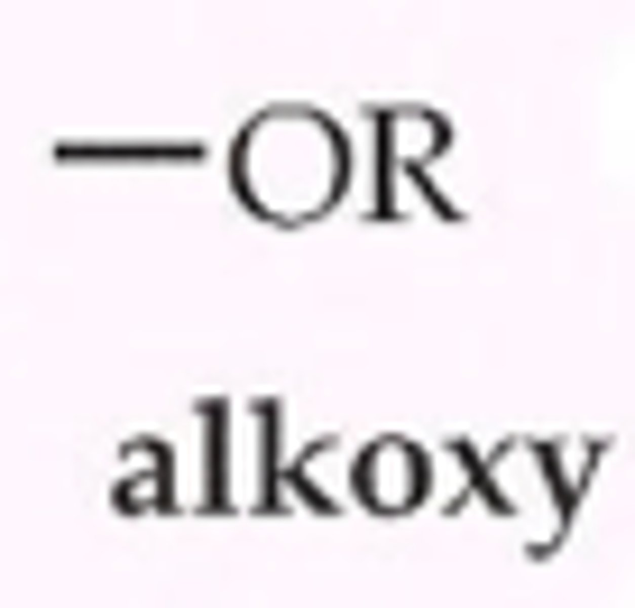 <p>is an -OR group, an alkyl (or aryl) groupatttached to an oxygen atom.</p>