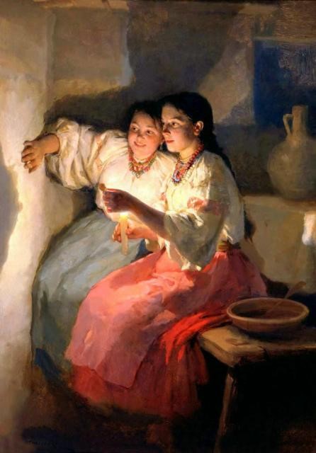 **Картина «Святочне ворожіння». 1888 р. М. Пимоненко.**