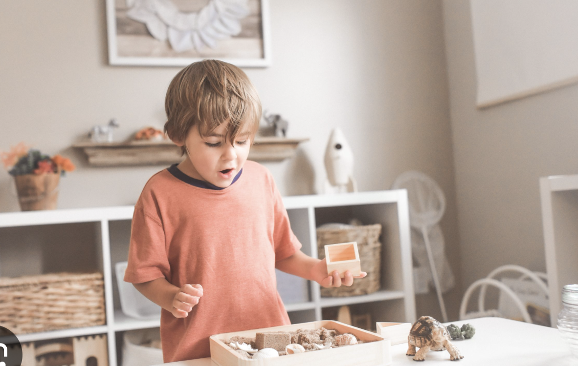 <p>A type of therapy used with children, can be nondirective or directive</p>