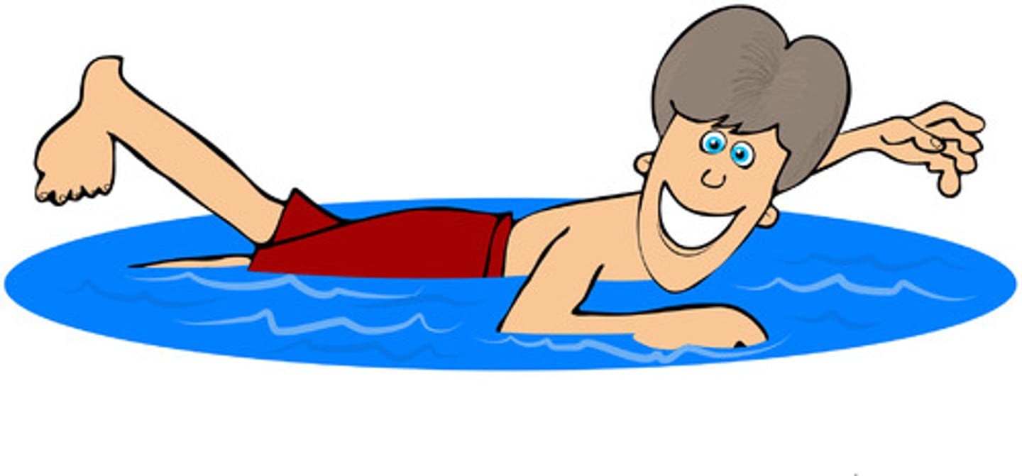 <p>she would swim</p>