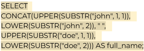 <p><span><strong>Syntax: </strong>SUBSTR(value, position, length)</span></p><p><span><strong>position</strong> tells us which character to start from.</span></p><p><span><strong>length</strong> tells us up to which character we should include.</span></p>