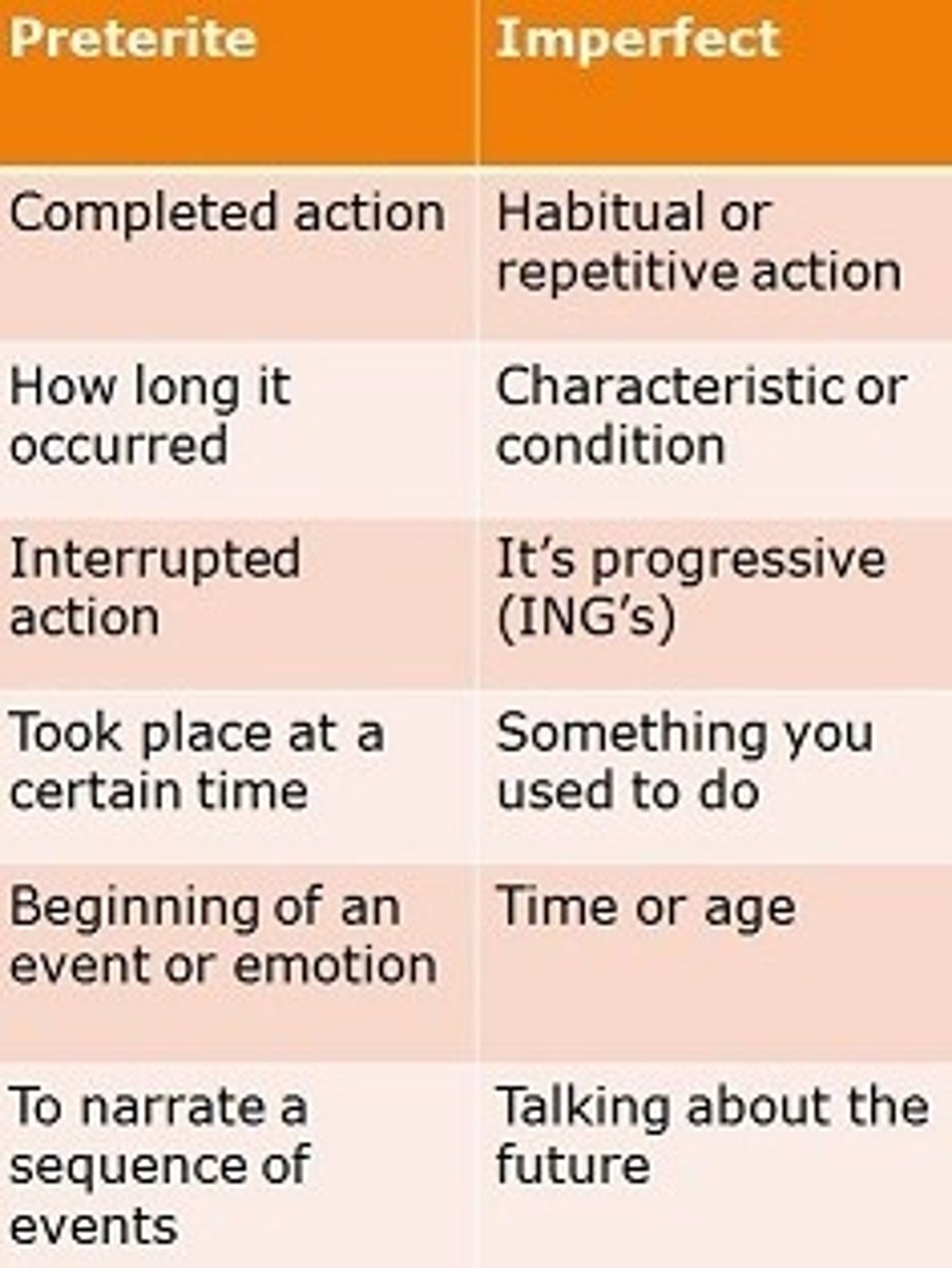 <p>Use preterit or imperfect, according to the context (CH10)</p>