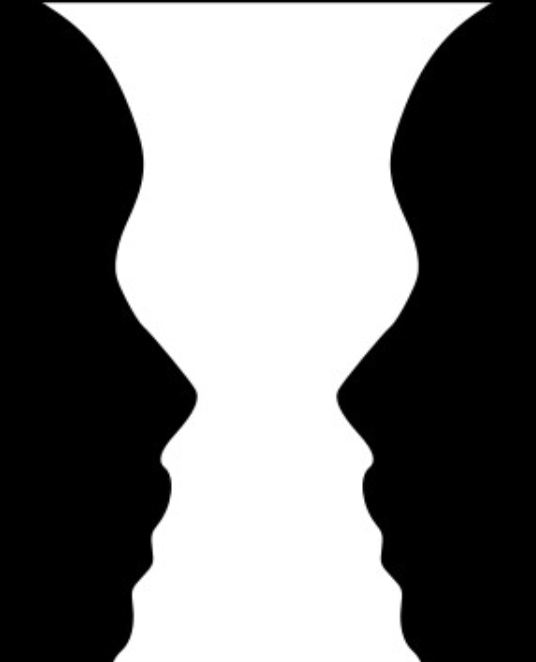 <ul><li><p>We perceive a foreground object (figure) against a background (ground)</p><ul><li><p>in this image…</p><ul><li><p>black = foreground + white = background → 2 faces</p></li><li><p>black = background + white = foreground → candle stick</p></li></ul></li></ul></li><li><p>Animals may look like the background they inhabit as a way of destroying figure-ground distinction</p></li></ul><p></p>