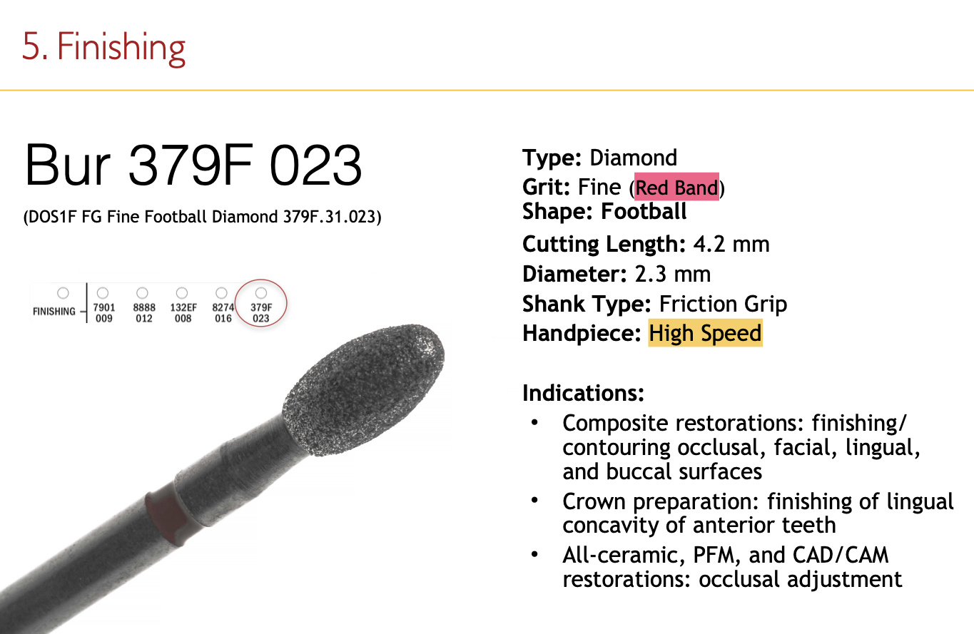 <p>Football diamond 2.3 mm, fine (red). Occlusal adjustment, crown concavity finishing, ceramics.</p><p><strong>diameter: 2.3</strong></p><p><strong>cut: 4.2</strong></p>