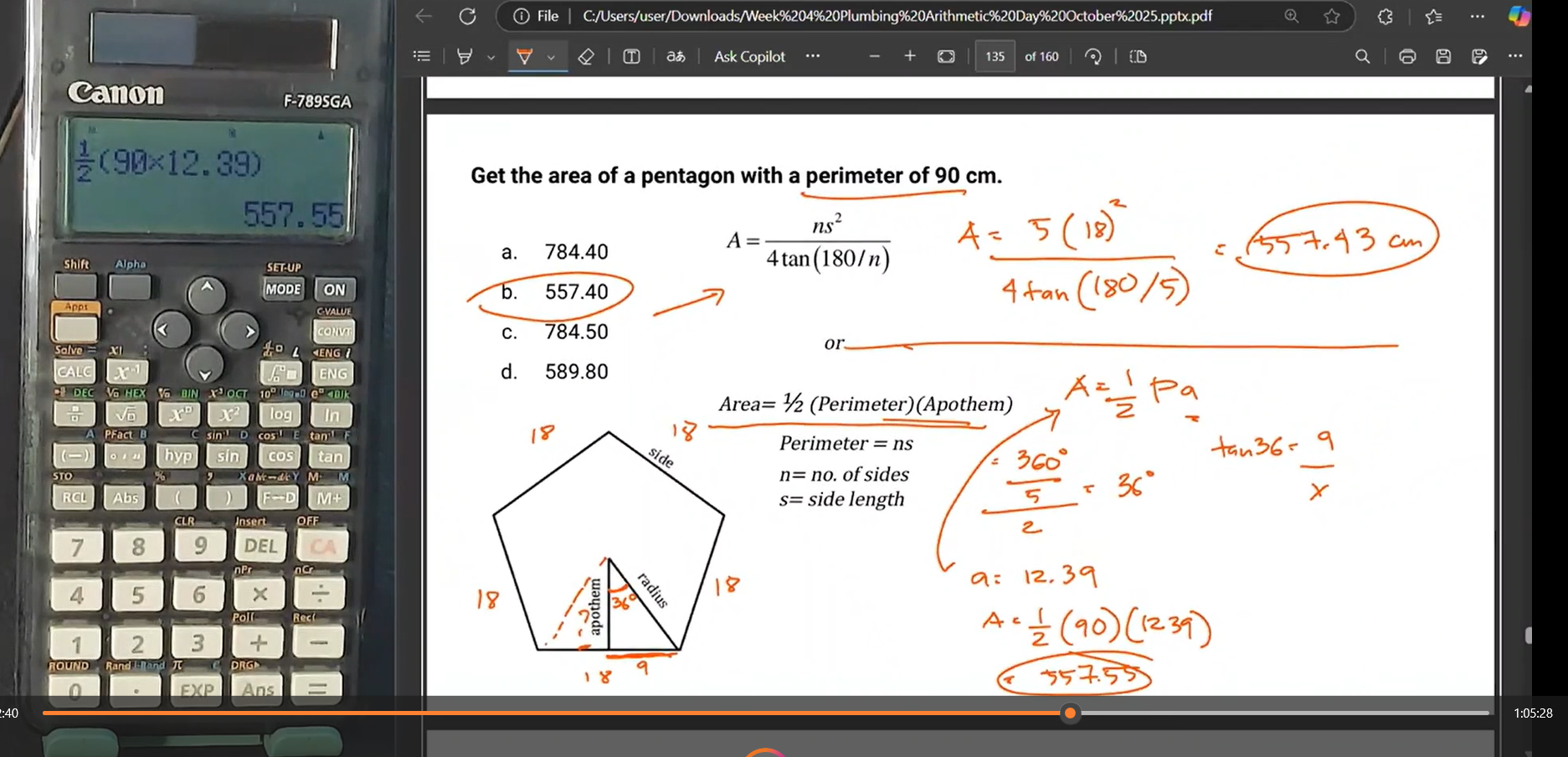 <p>Answer: b. 557.40</p>