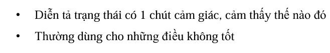 <p>(Có cảm giác hơi/ Cảm thấy hơi ~)</p>