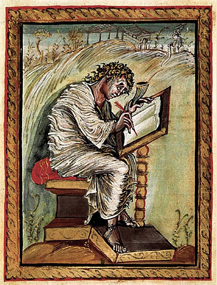 St Matthew \n The Ebbo Gospels, France, 816–823