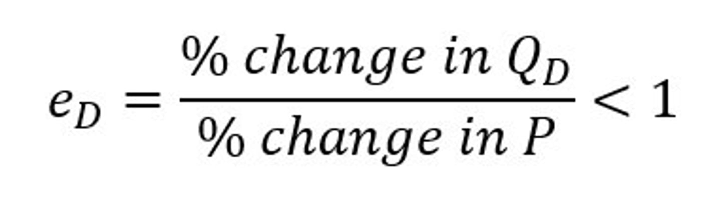 <p>demand in which changes in price have little effect on the quantity demanded</p>